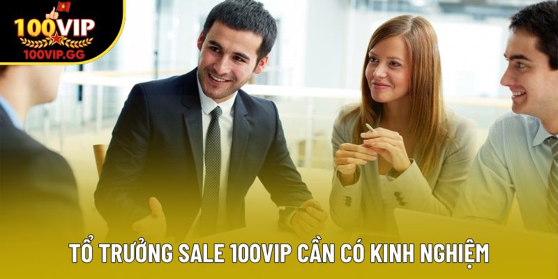 Tổ trưởng Sale 100VIP cần có kinh nghiệm
